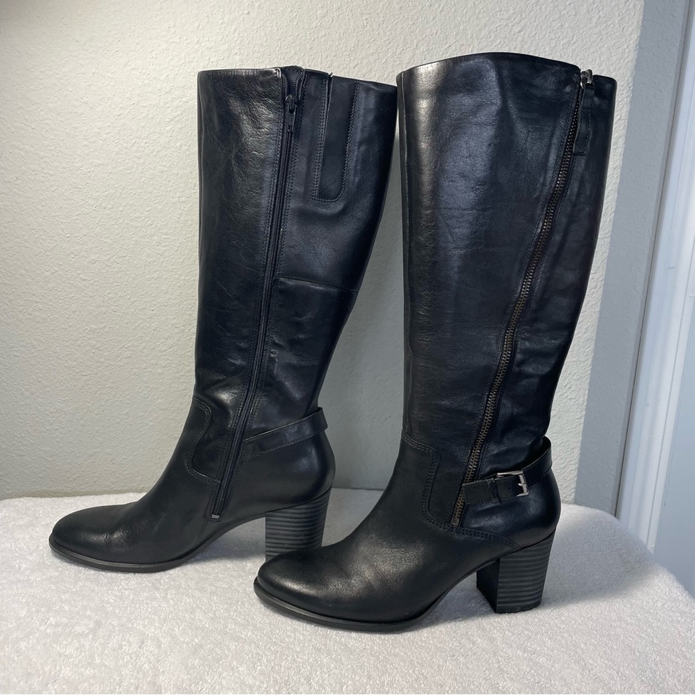 Ecco Black Leather Boots Women Size US 8-8 1/2 (39)